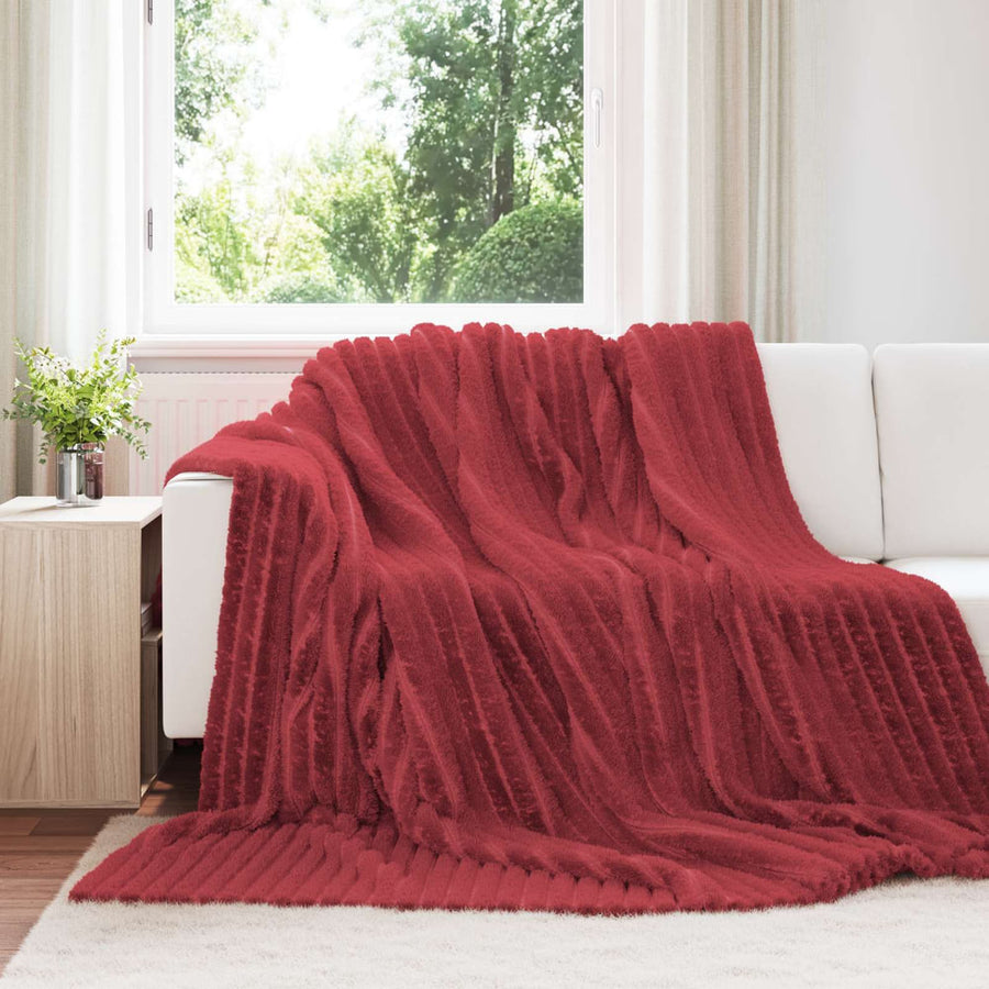 Throw Blanket Bordeaux Red 1.66 kg Fleece