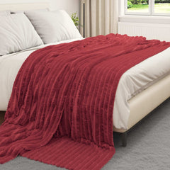 Throw Blanket Bordeaux Red 1.66 kg Fleece, image 3