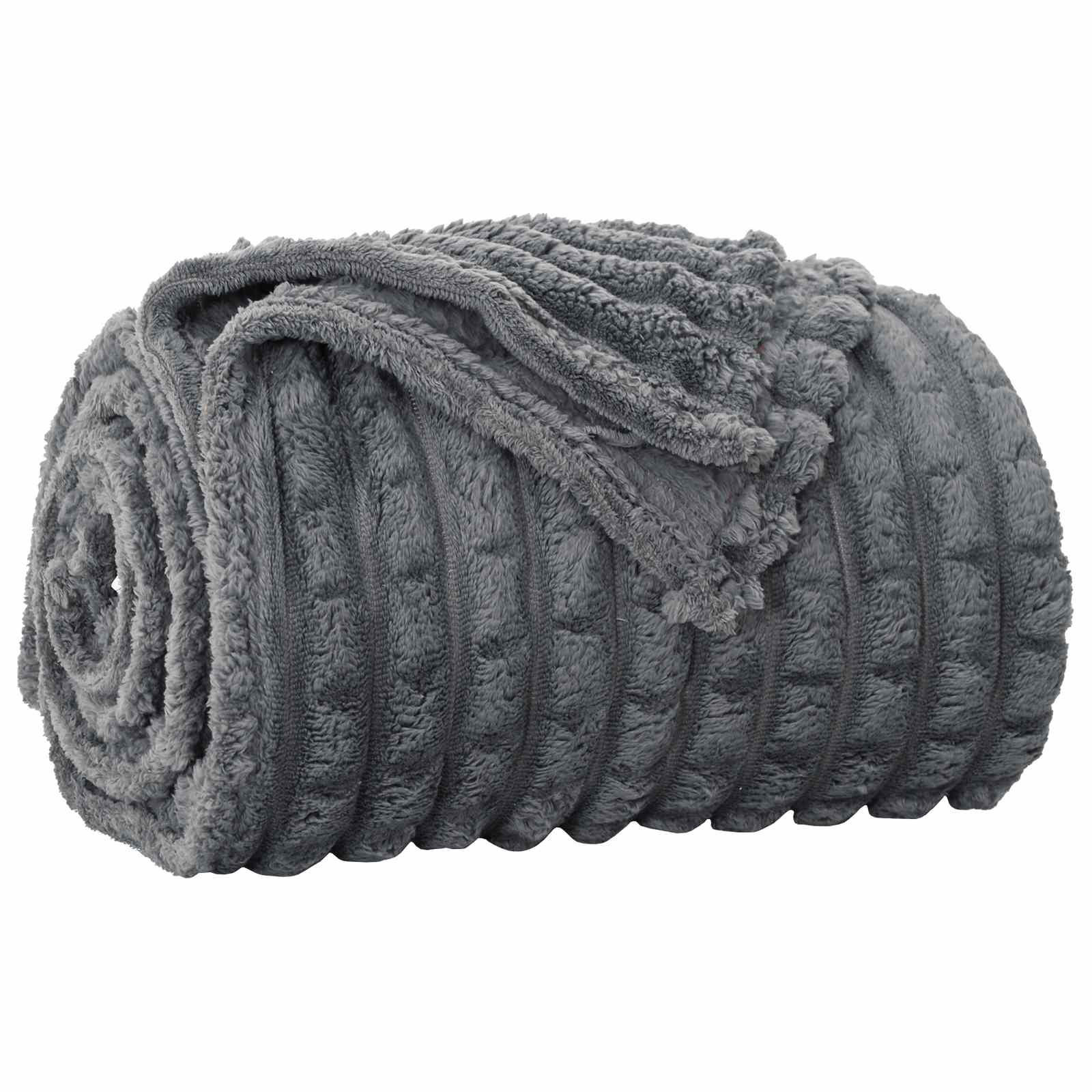 vidaXL Throw Blanket Dark Grey 270 x 240 cm 1.66 kg Fleece 2