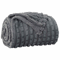 vidaXL Throw Blanket Dark Grey 270 x 240 cm 1.66 kg Fleece 2