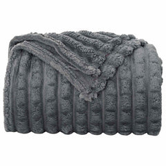 vidaXL Throw Blanket Dark Grey 270 x 240 cm 1.66 kg Fleece 4