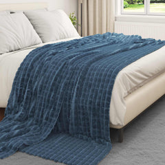 vidaXL Throw Blanket Navy Blue 270 x 240 cm 1.66 kg Fleece 3