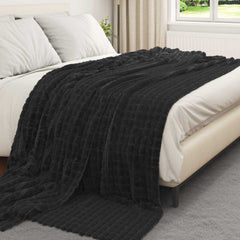 vidaXL Throw Blanket Black 240 x 220 cm 1.47 kg Fleece 3