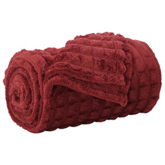 vidaXL Throw Blanket Bordeaux Red 270 x 240 cm 1.69 kg Fleece 2