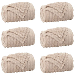 vidaXL Throw Blankets 6 pcs Beige 150 x 130 cm 2.75 kg Fleece 2