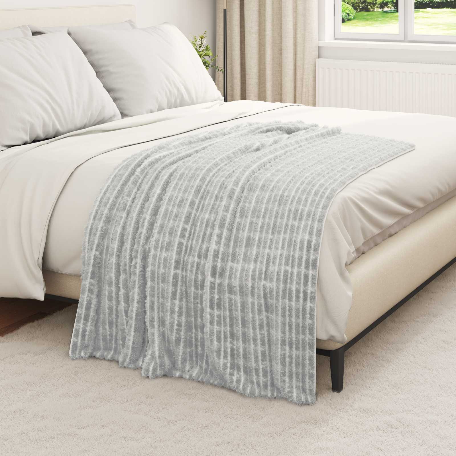 vidaXL Throw Blankets 6 pcs Grey 150 x 130 cm 2.75 kg Fleece 3