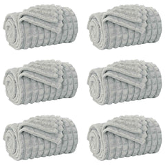 vidaXL Throw Blankets 6 pcs Grey 150 x 130 cm 2.75 kg Fleece 2