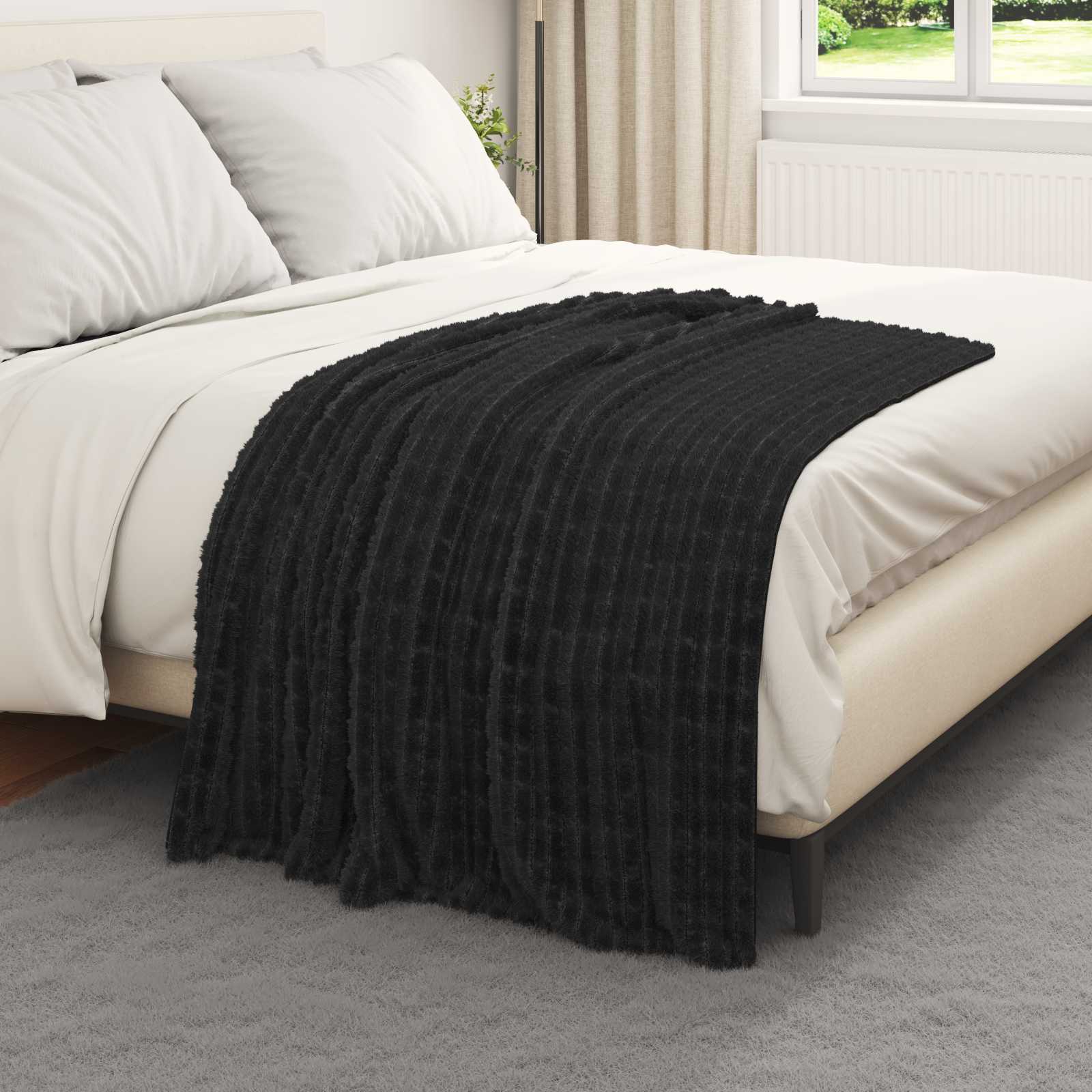 vidaXL Throw Blankets 6 pcs Black 150 x 130 cm 2.75 kg Fleece 3
