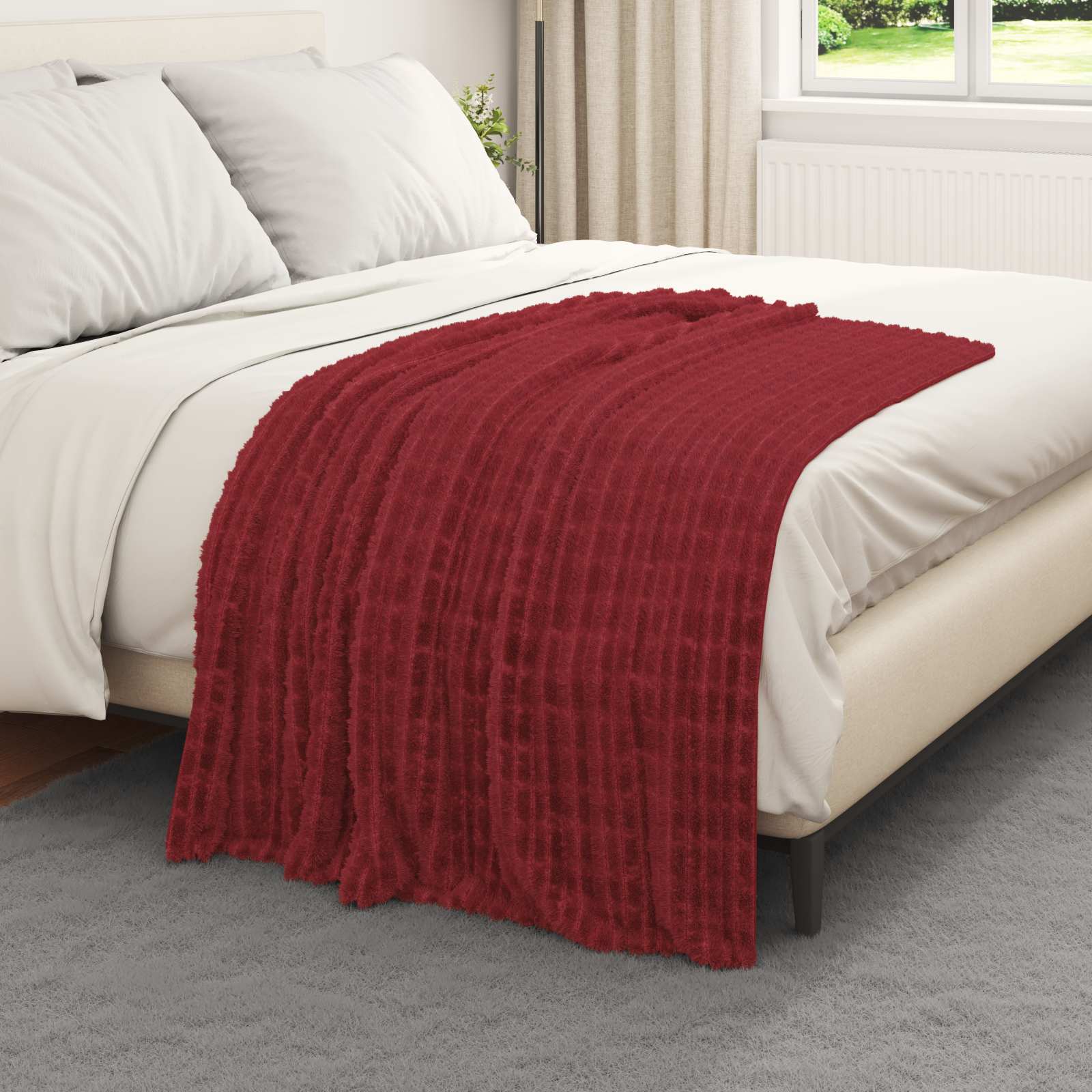 vidaXL Throw Blankets 6 pcs Bordeaux Red 150 x 130 cm 2.75 kg Fleece 3