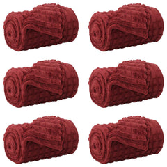 vidaXL Throw Blankets 6 pcs Bordeaux Red 150 x 130 cm 2.75 kg Fleece 2