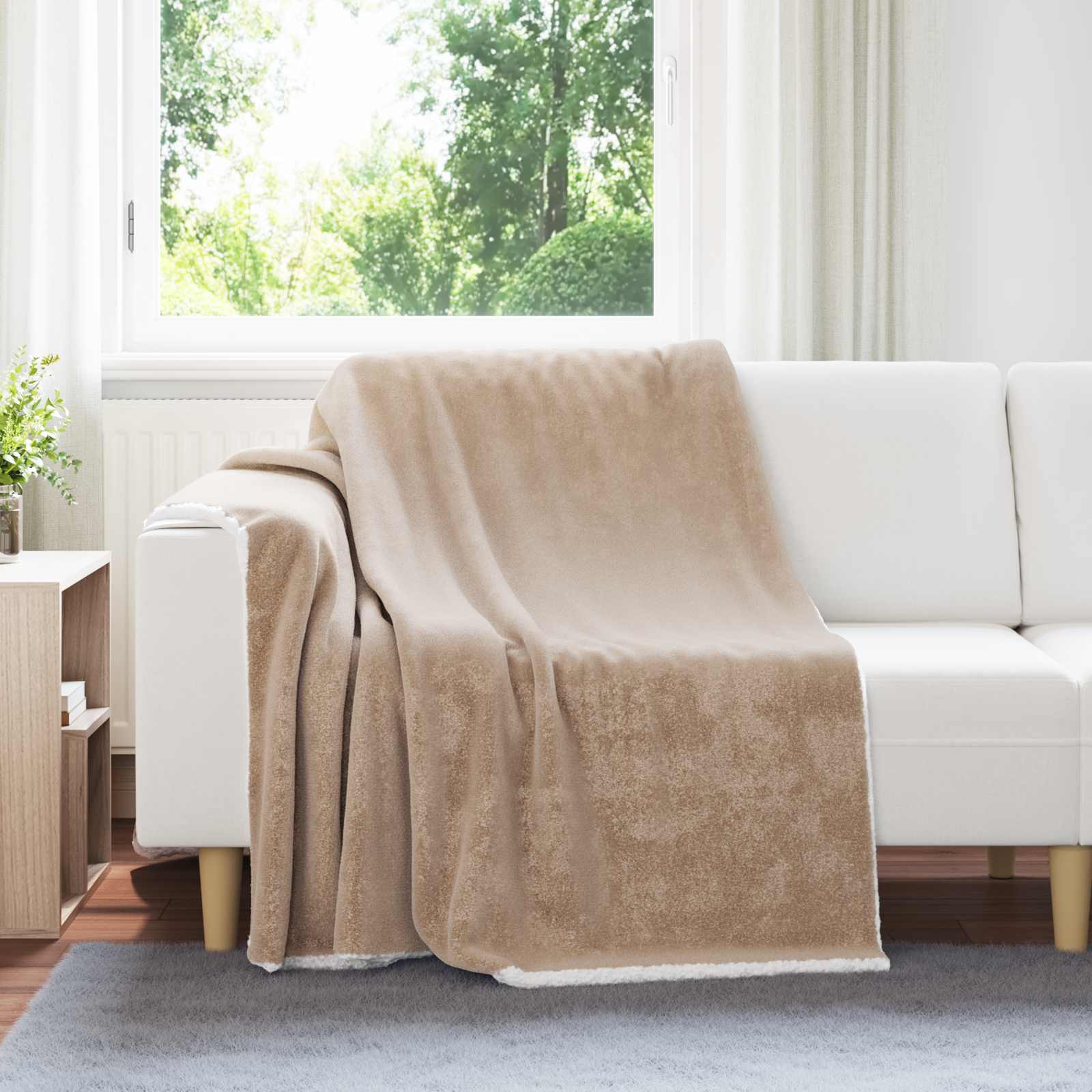 vidaXL Throw Blanket Camel 150 x 200 cm 1.64 kg Fleece 1