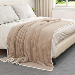 vidaXL Throw Blanket Camel 150 x 200 cm 1.64 kg Fleece 3