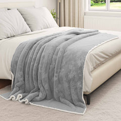 vidaXL Throw Blanket Grey 150 x 200 cm 1.64 kg Fleece 3