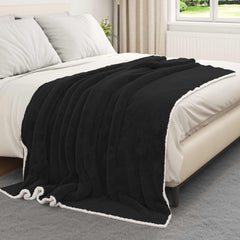 vidaXL Throw Blanket Black 150 x 200 cm 1.64 kg Fleece 3