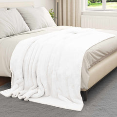 vidaXL Throw Blanket White 150 x 200 cm 1.64 kg Fleece 3