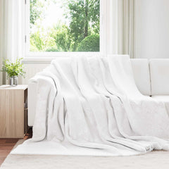 Throw Blanket 240 x 220 cm 2.67 kg Fleece White