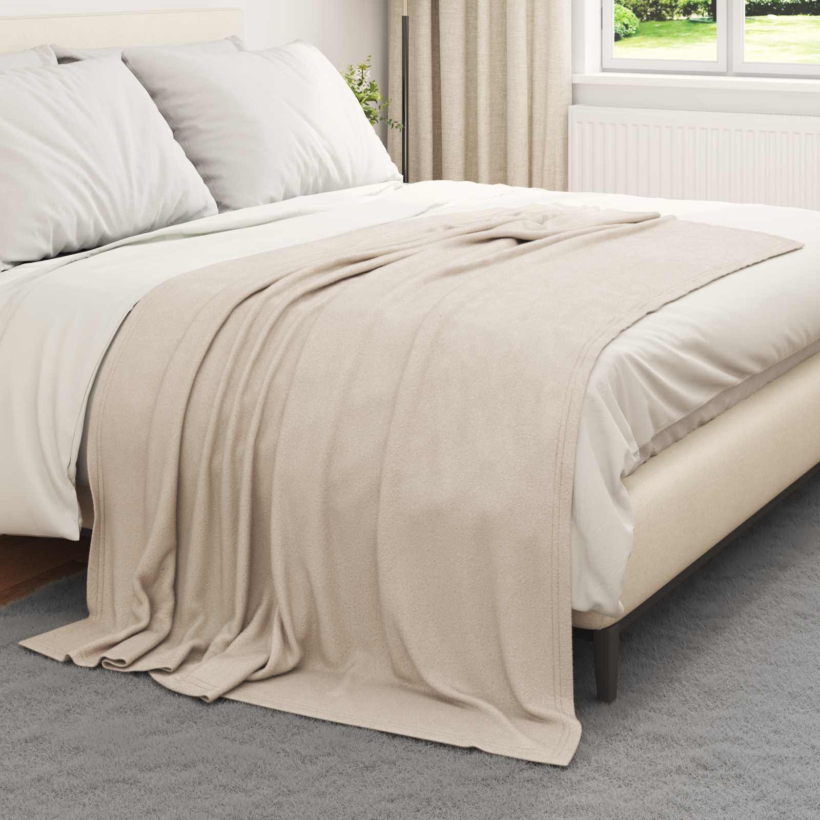 vidaXL Throw Blankets 6 pcs Beige 200 x 150 cm 2.61 kg Fleece 3