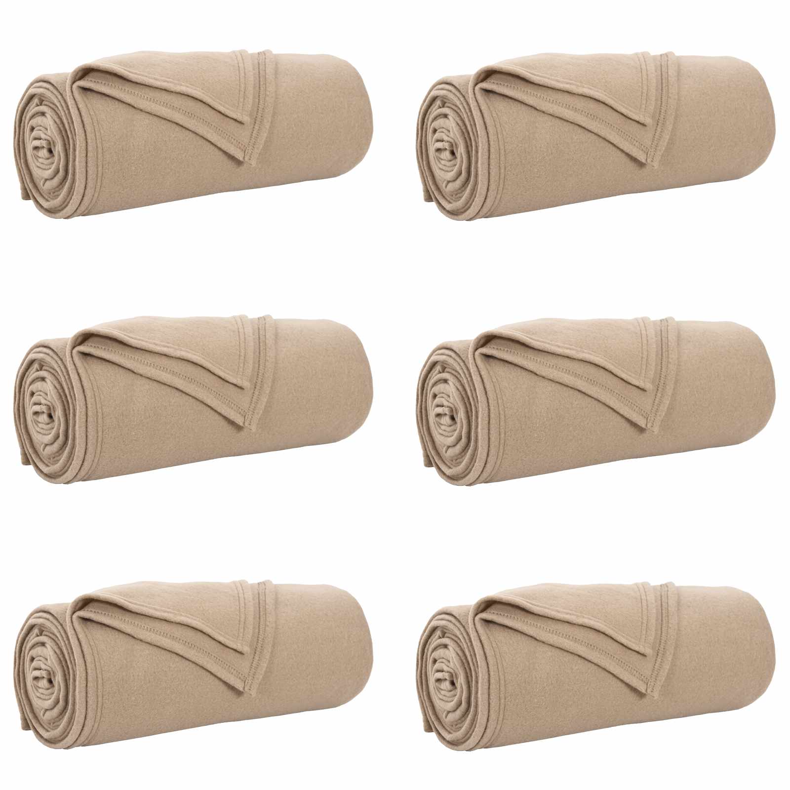 vidaXL Throw Blankets 6 pcs Camel 170 x 130 cm 1.97 kg Fleece 2