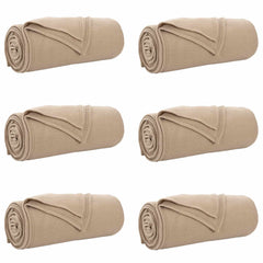 vidaXL Throw Blankets 6 pcs Camel 170 x 130 cm 1.97 kg Fleece 2