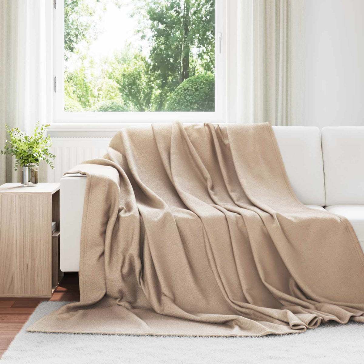 Throw Blankets 240 x 220 cm 4.28 kg Fleece 6 pcs Camel
