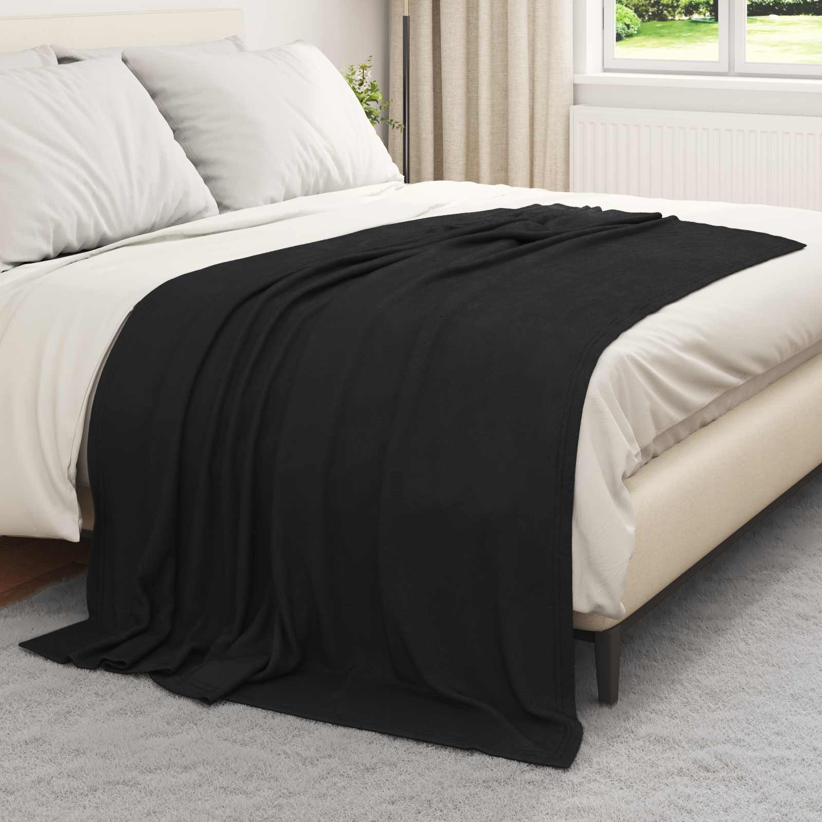 vidaXL Throw Blankets 6 pcs Black 200 x 150 cm 2.61 kg Fleece 3