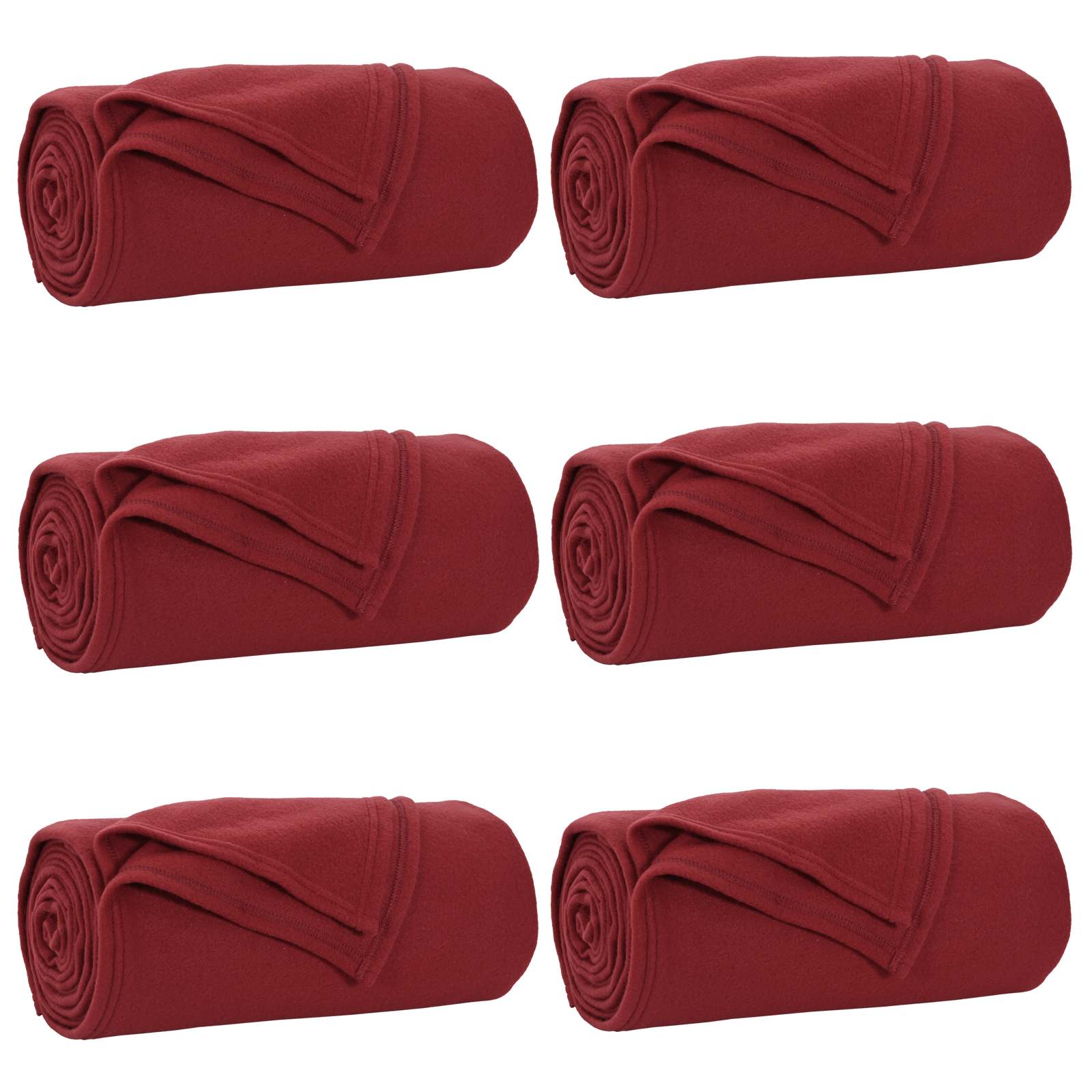 vidaXL Throw Blankets 6 pcs Bordeaux Red 200 x 150 cm 2.52 kg Fleece 2