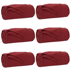 vidaXL Throw Blankets 6 pcs Bordeaux Red 200 x 150 cm 2.52 kg Fleece 2