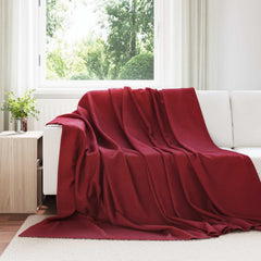 Throw Blankets 240 x 220 cm 4.28 kg Fleece 6 pcs Bordeaux red