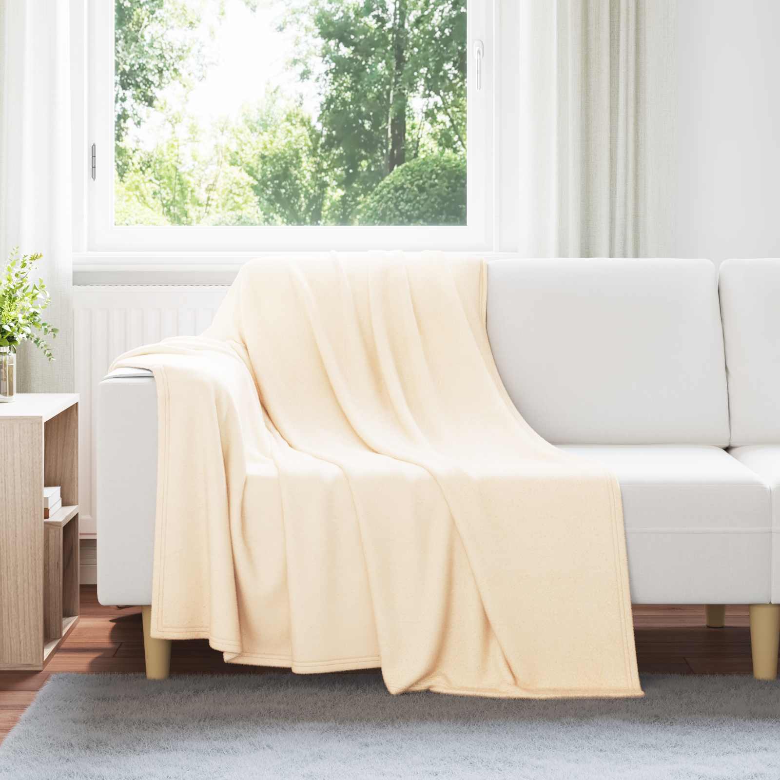 vidaXL Throw Blankets 6 pcs Cream 200 x 150 cm 2.61 kg Fleece 1