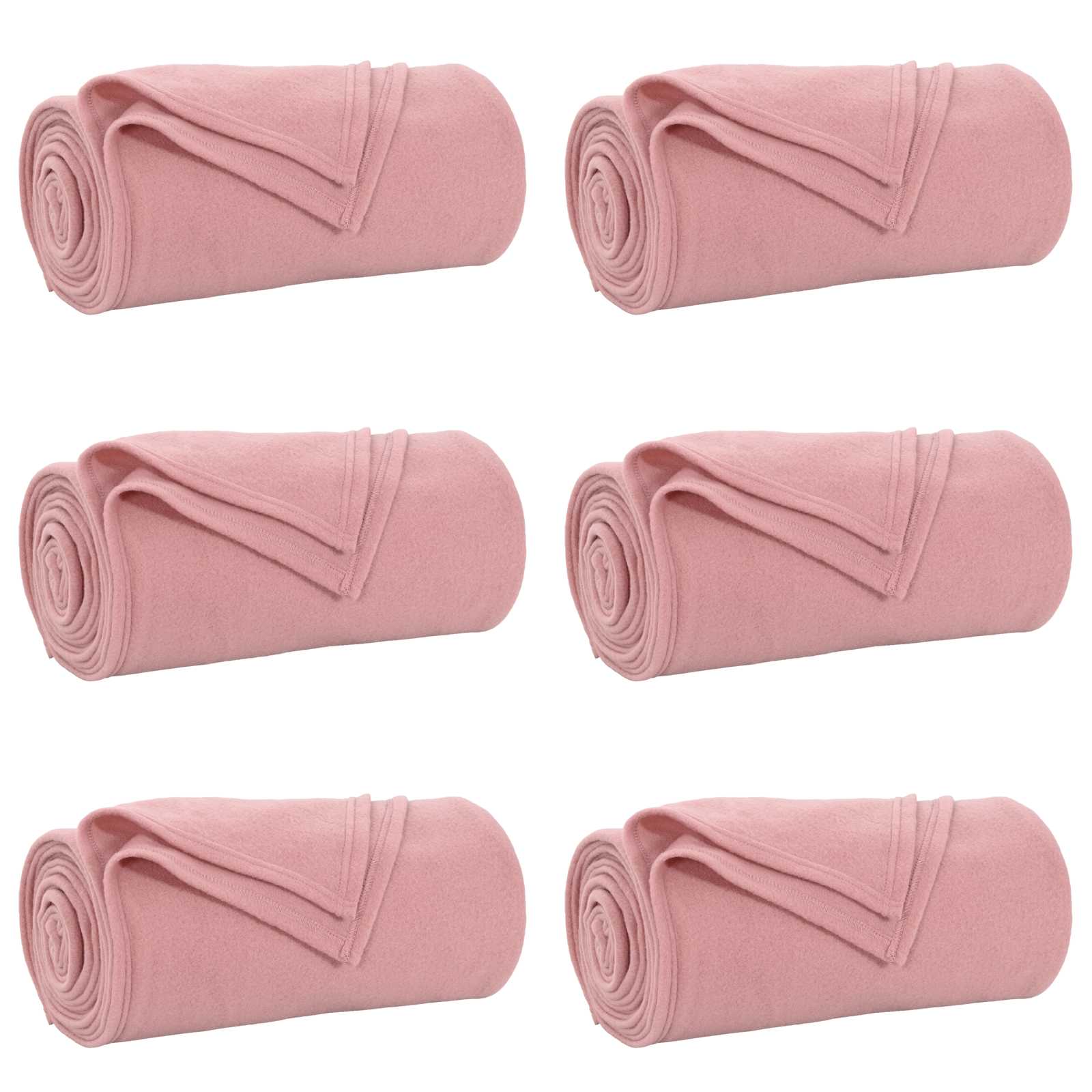 vidaXL Throw Blankets 6 pcs Pink 200 x 150 cm 2.52 kg Fleece 2