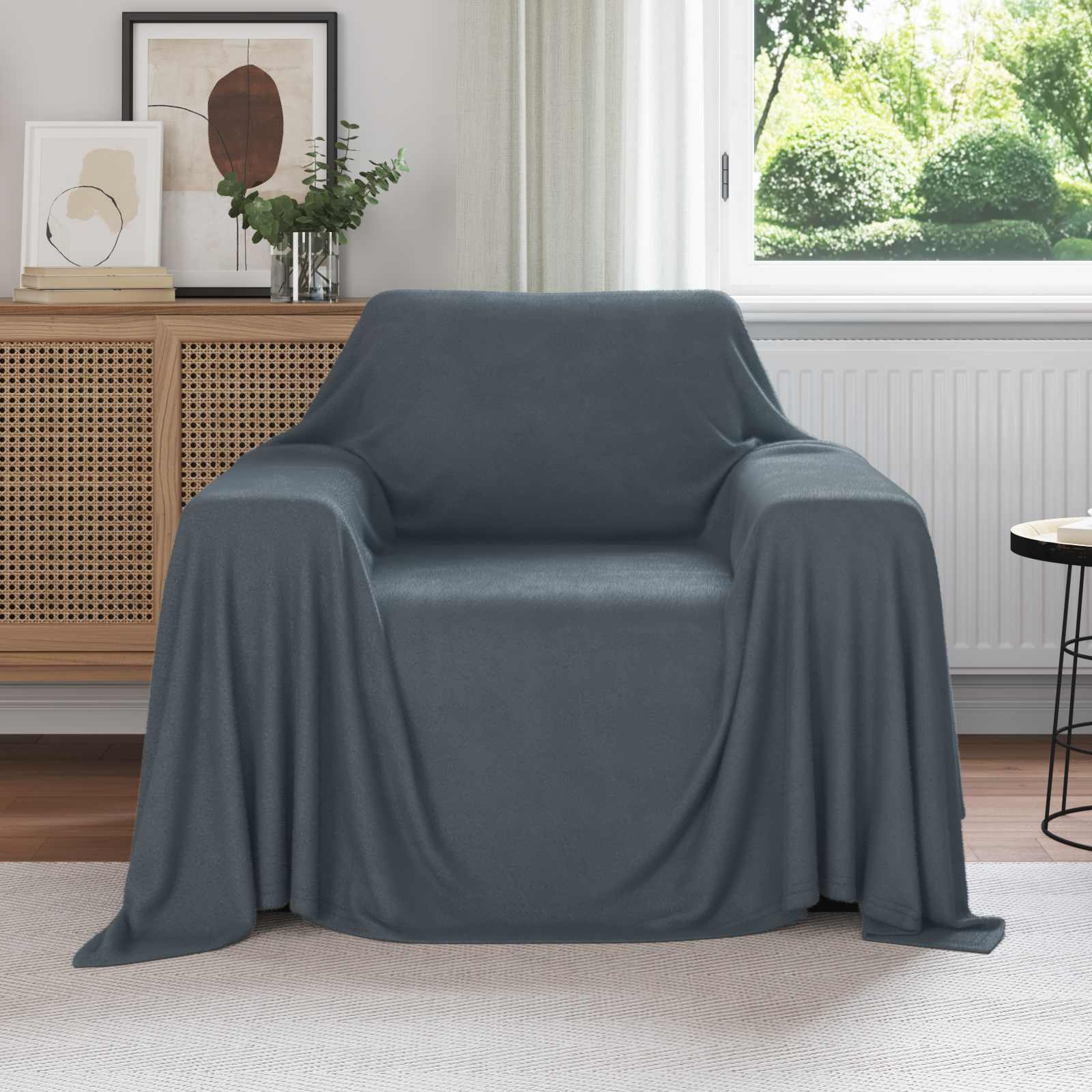 vidaXL Throw Blankets 6 pcs Dark Grey 210 x 140 cm 2.56 kg Fleece 1