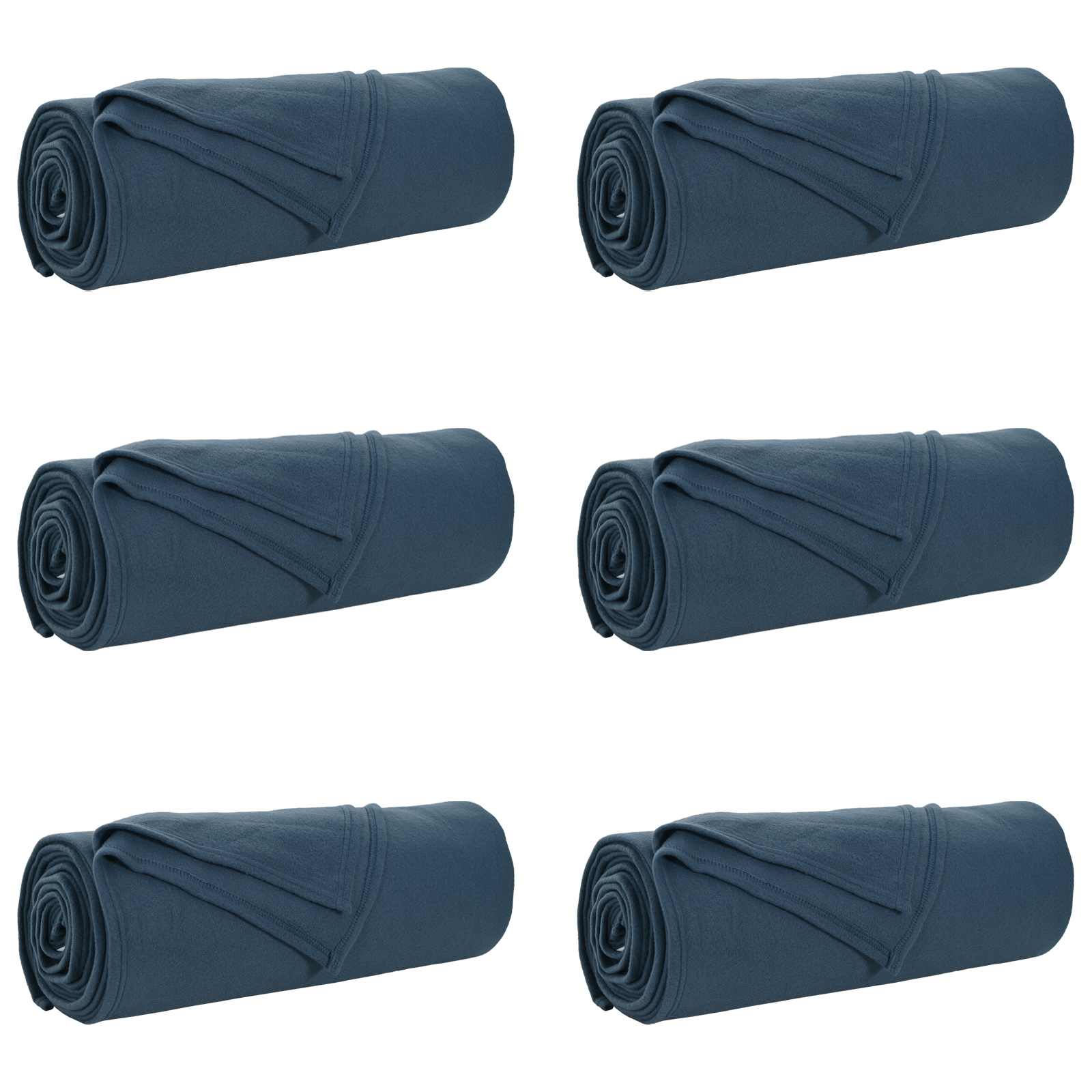 vidaXL Throw Blankets 6 pcs Navy Blue 210 x 140 cm 2.44 kg Fleece 2