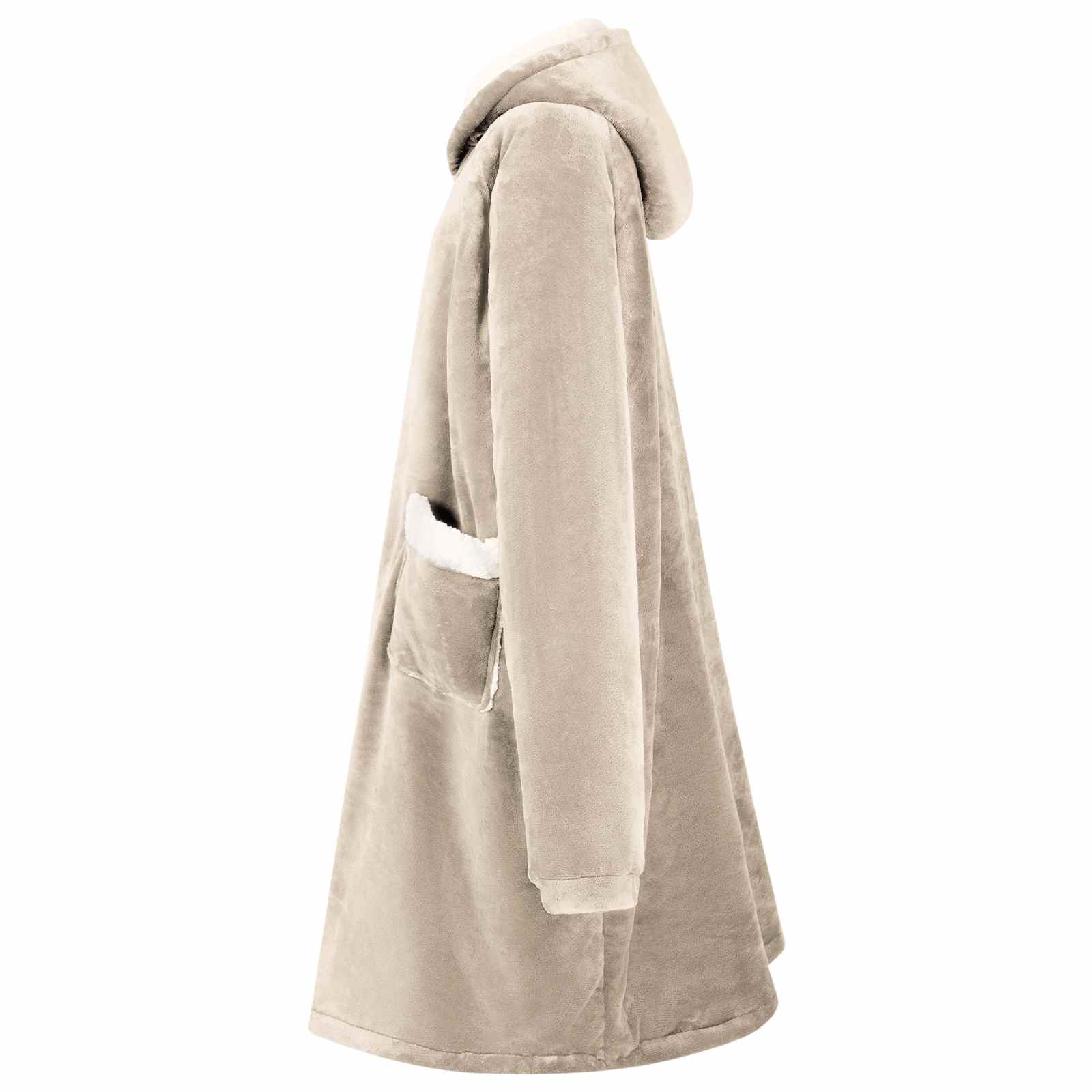 vidaXL Blanket Hoodie Beige M Fleece and Flannel 3