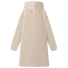 vidaXL Blanket Hoodie Beige L Fleece and Flannel 4