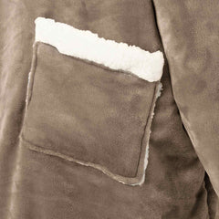 vidaXL Blanket Hoodie Camel M Fleece and Flannel 6