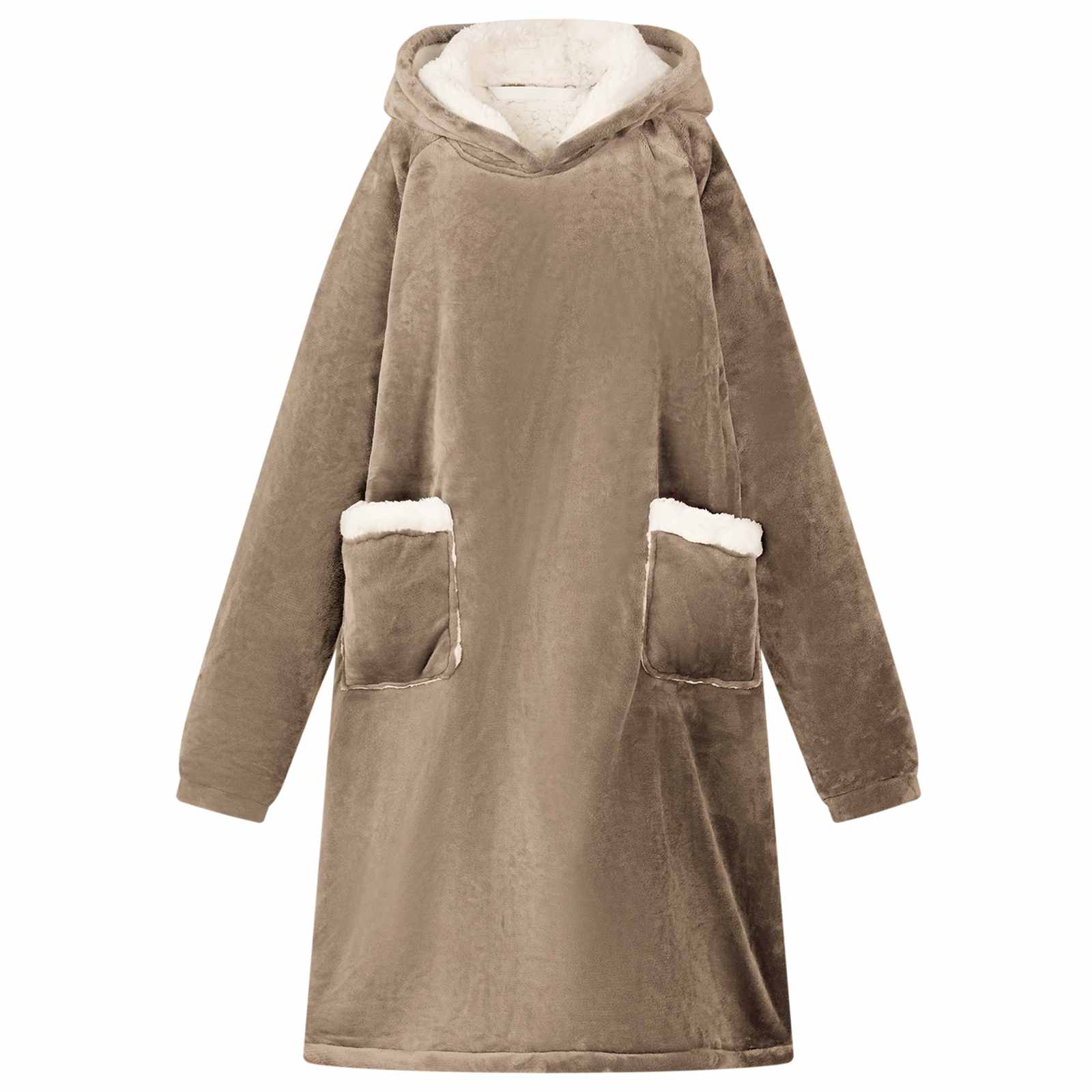 vidaXL Blanket Hoodie Camel M Fleece and Flannel 1