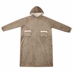 vidaXL Blanket Hoodie Camel L Fleece and Flannel 2