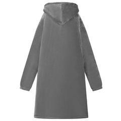 vidaXL Blanket Hoodie Dark Grey M Fleece and Flannel 4