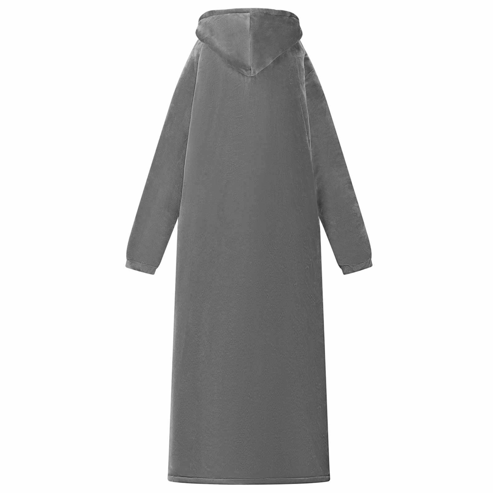 vidaXL Blanket Hoodie Dark Grey M Fleece and Flannel 4