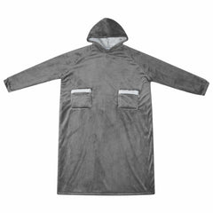 vidaXL Blanket Hoodie Dark Grey M Fleece and Flannel 2