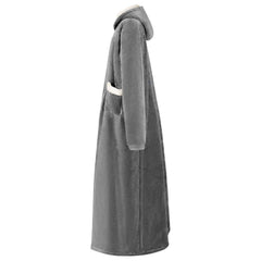 vidaXL Blanket Hoodie Dark Grey M Fleece and Flannel 3