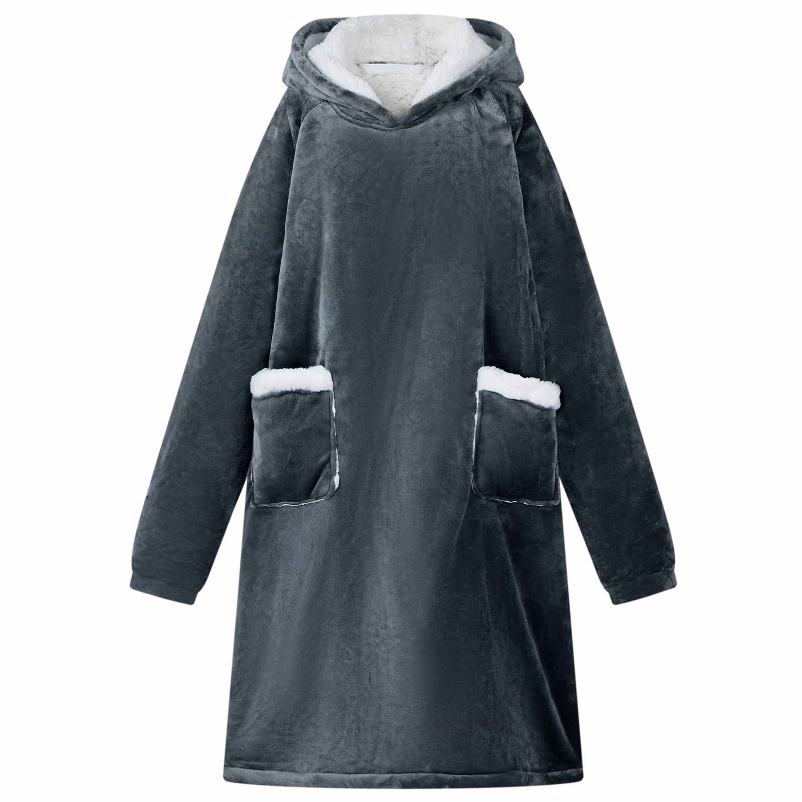 vidaXL Blanket Hoodie Navy Blue M Fleece and Flannel 1