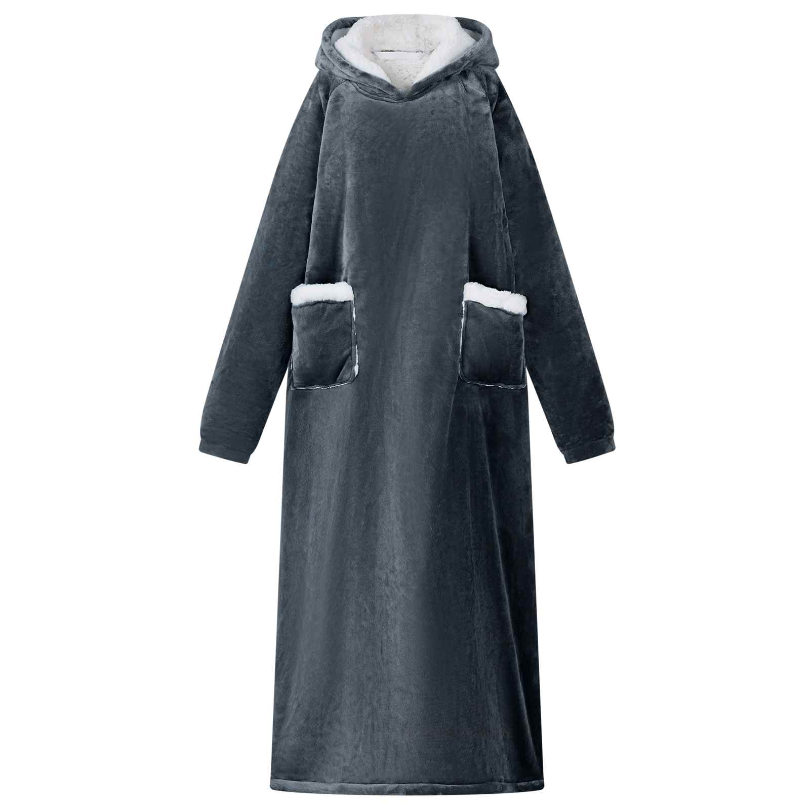 vidaXL Blanket Hoodie Navy Blue M Fleece and Flannel 1
