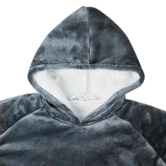 vidaXL Blanket Hoodie Navy Blue L Fleece and Flannel 5