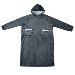 vidaXL Blanket Hoodie Navy Blue L Fleece and Flannel 2