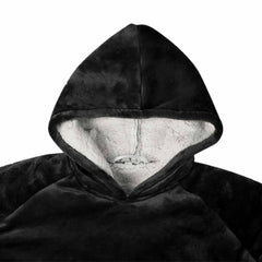 vidaXL Blanket Hoodie Black M Fleece and Flannel 5