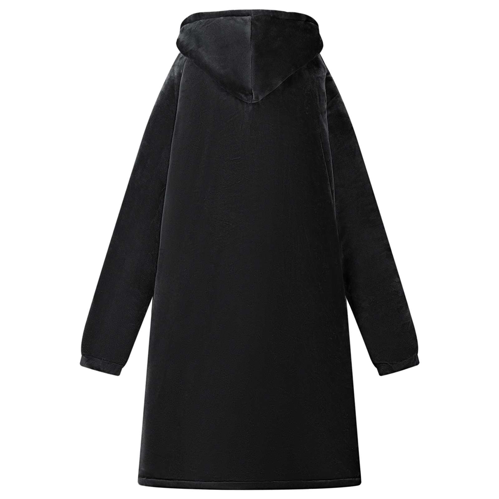 vidaXL Blanket Hoodie Black L Fleece and Flannel 4