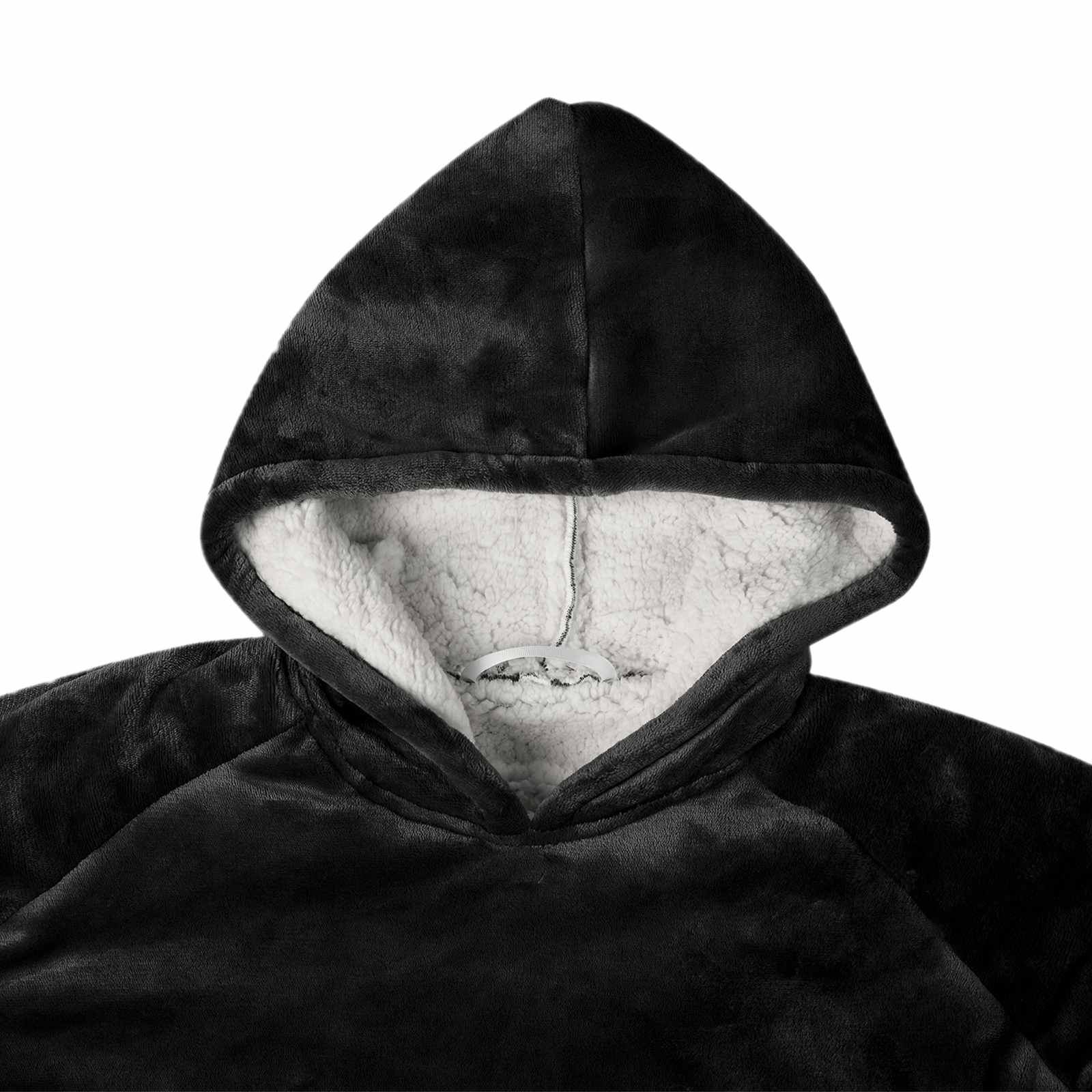 vidaXL Blanket Hoodie Black L Fleece and Flannel 5