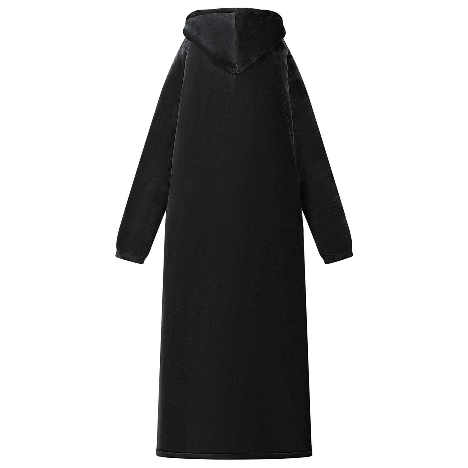 vidaXL Blanket Hoodie Black L Fleece and Flannel 4