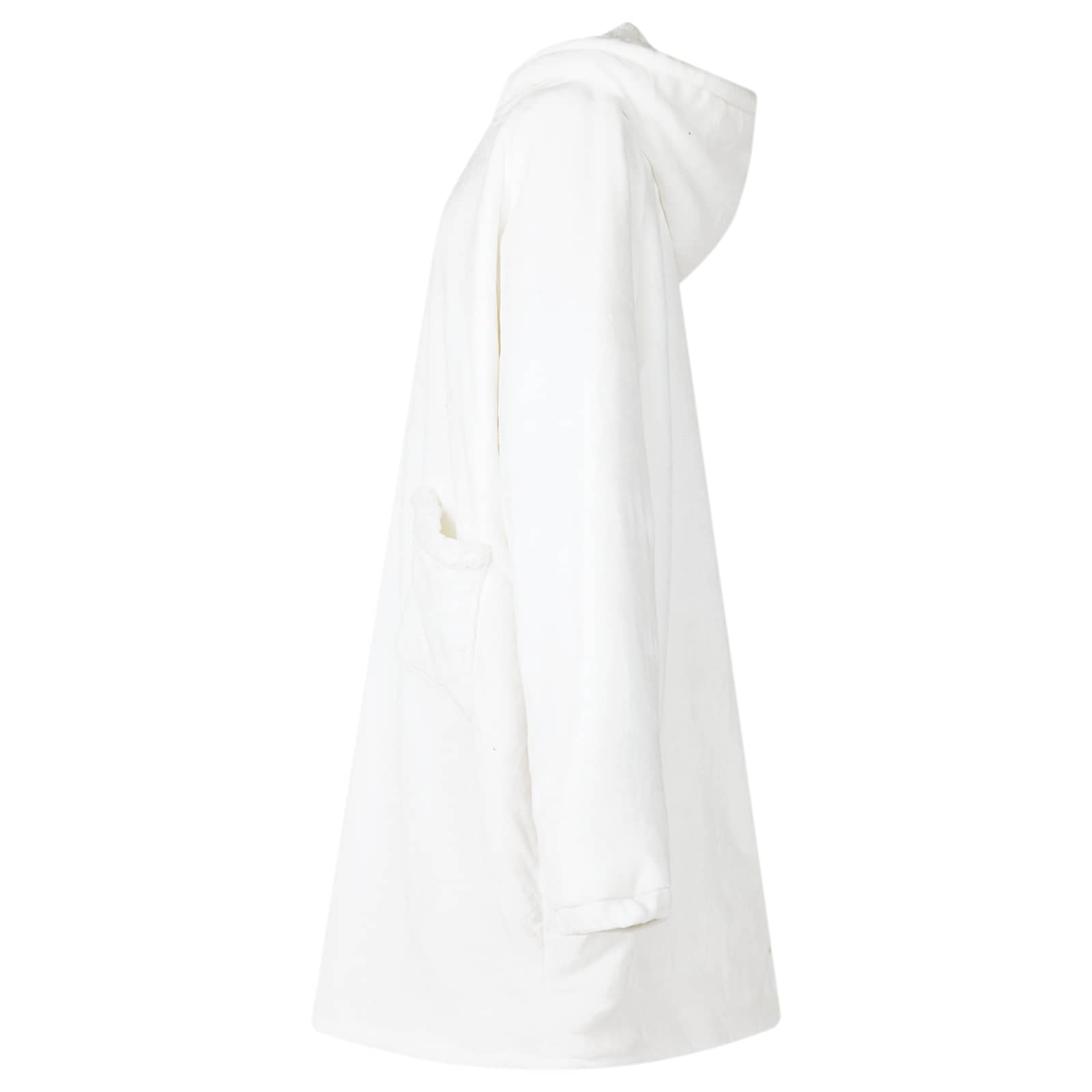 vidaXL Blanket Hoodie White L Fleece and Flannel 3